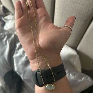 Kendra Scott Gold Necklace with Blue Pendant